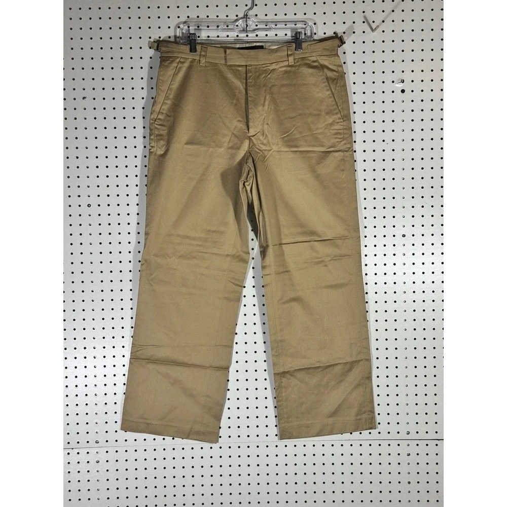 Banana Republic Vintage Y2K Mens Khaki Chino Pants Side Buckle 35x32 Tan 120171